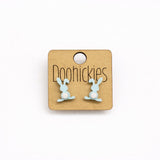 Pastel Floppy Ear Bunny Tail Stud Collection - Easter Earrings