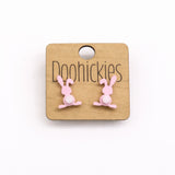 Pastel Floppy Ear Bunny Tail Stud Collection - Easter Earrings