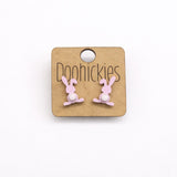 Pastel Floppy Ear Bunny Tail Stud Collection - Easter Earrings