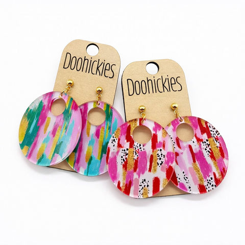 The Bright Strokes Mila Collection - Acrylic Spring Dangle Earrings