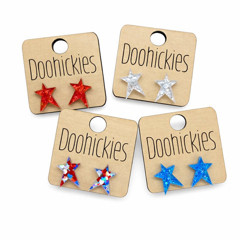 Sparkle Prim Star Studs - Patriotic Earrings