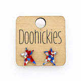 Sparkle Prim Star Studs - Patriotic Earrings