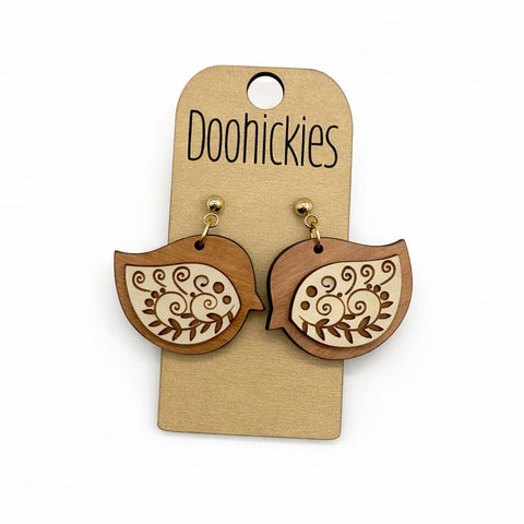 The Meadow Songbird Collection - Spring Wood Dangle Earrings