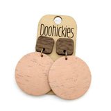 The Peachy Meadow Collection: Walnut and Cork Piggyback Corkies - Cork Earrings