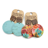 The Electric Bloom Collection: Walnut and Cork Piggyback Corkies - Cork Earrings