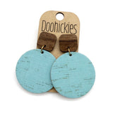 The Electric Bloom Collection: Walnut and Cork Piggyback Corkies - Cork Earrings