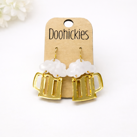 Frosty Mug Acrylic Earrings- St. Patrick's Day