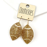 1.5" Glitter School Spirit Football Dangles - Custom Spirit Earrings - 9 Color Options