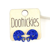 15mm School Spirit Glitter Football Helmet Studs - Custom Spirit Earrings - Nine Color Options