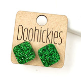 14mm School Spirit Square Studs - Custom Spirit Earrings - 9 Color Options