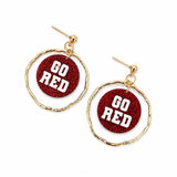 Custom Team Color Spirit Hoop Earrings | Personalized School Color Game Day Earrings