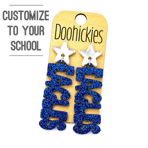 Custom School Mascot Earrings | Personalized School Spirit Earrings in Your Team Colors