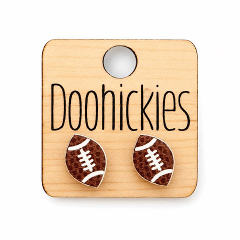 Textured Football Acrylic Earrings | Football Stud Earrings