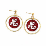 Custom Team Color Spirit Hoop Earrings | Personalized School Color Game Day Earrings