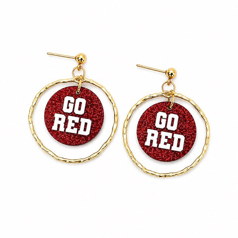 Custom Team Color Spirit Hoop Earrings | Personalized School Color Game Day Earrings