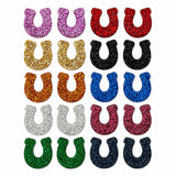 Lucky Horseshoe Stud Earrings | Custom School Color Glitter Earrings