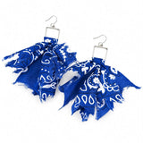 Rally Flutter Earrings | School Spirit Bandana Earrings | Team Color Statement Earrings