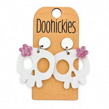 Flower Power Skulls Acrylic Halloween Earrings | Halloween Earrings