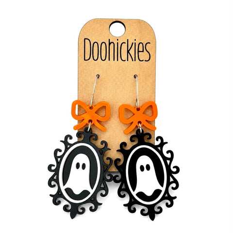Haunted Heirlooms Ghost Earrings | Vintage Halloween Acrylic Dangles