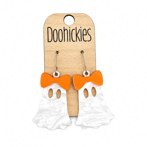 Boo-tiful Bows Ghost Earrings | Cute Halloween Acrylic Dangles