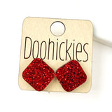 14mm School Spirit Square Studs - Custom Spirit Earrings - 9 Color Options