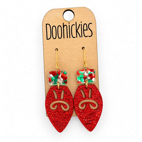Merry and Bright Bulb Dangles - Acrylic Christmas Earrings