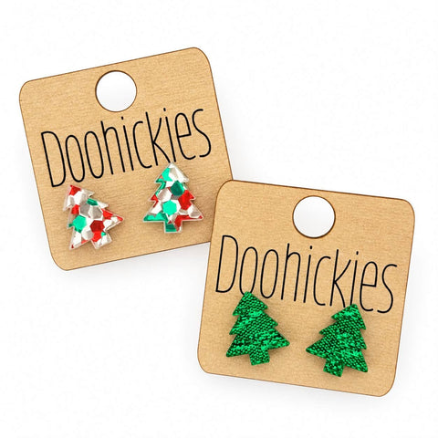 Merry Little Christmas Tree Studs Collection - Acrylic Earrings