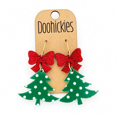 Merry Dots Christmas Tree Dangles - Acrylic Earrings
