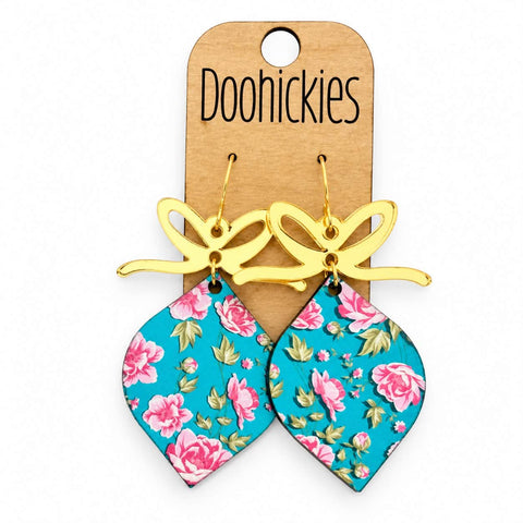 Razzle Dazzle Bow and Bauble Dangles - Acrylic Christmas Earrings