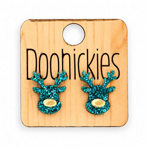 Razzle Dazzle Reindeer Studs -Christmas Acrylic Earrings