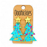 Razzle Dazzle Confetti Tree Dangles - Christmas Acrylic Earrings