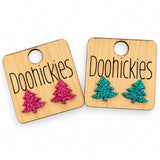 Razzle Dazzle Glitter Christmas Tree Studs - Acrylic Earrings