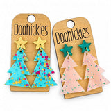 Razzle Dazzle Confetti Tree Dangles - Christmas Acrylic Earrings
