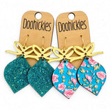 Razzle Dazzle Bow and Bauble Dangles - Acrylic Christmas Earrings