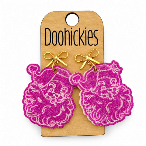 Razzle Dazzle Santa Dangles - Christmas Acrylic Earrings