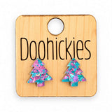 Unicorn Glitter Christmas Studs - Acrylic Earrings