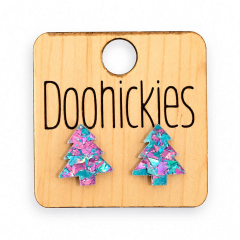 Unicorn Glitter Christmas Studs - Acrylic Earrings