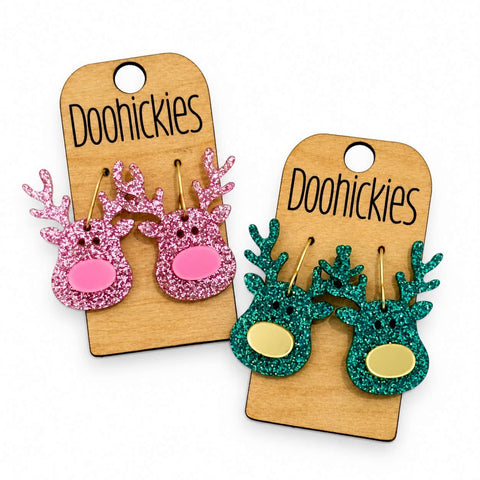 Razzle Dazzle Reindeer Dangles - Christmas Acrylic Earrings
