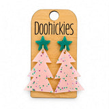 Razzle Dazzle Confetti Tree Dangles - Christmas Acrylic Earrings