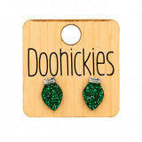 Merry Christmas Light Bulb Studs - Acrylic Earrings