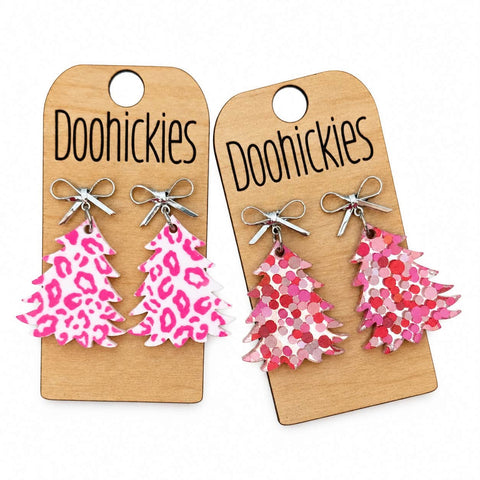 Sugar and Spice Swoopy Tree Dangles - Christmas Acrylic Earrings