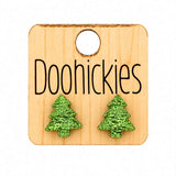 Country Christmas Traditional Tree Studs - Christmas Acrylic Earrings