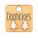 Champagne Christmas Traditional Tree Studs - Christmas Acrylic Earrings
