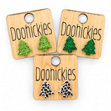 Country Christmas Traditional Tree Studs - Christmas Acrylic Earrings