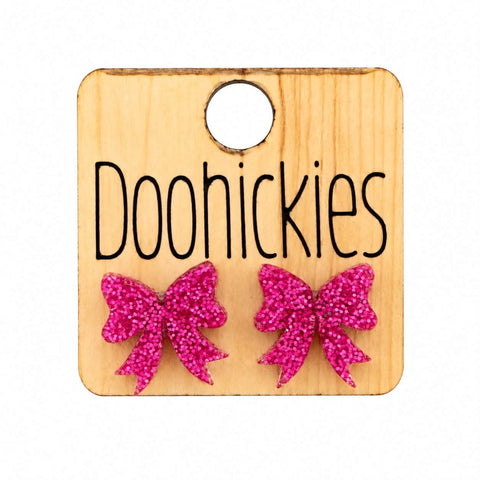 Razzle Dazzle Christmas Bow Studs - Acrylic Earrings