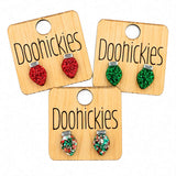 Merry Christmas Light Bulb Studs - Acrylic Earrings