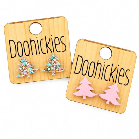 Sugarplum Christmas Tree Studs - Acrylic Earrings