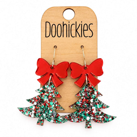 Merry Little Christmas Tree Dangles - Acrylic Earrings