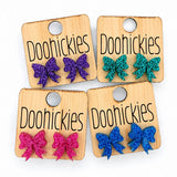 Razzle Dazzle Christmas Bow Studs - Acrylic Earrings