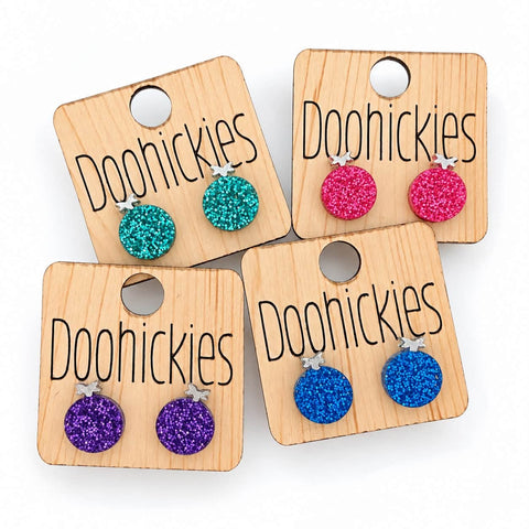Razzle Dazzle Christmas Ornament Studs - Acrylic Earrings